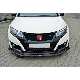 Накладка сплиттер на передний бампер на Honda Civic IX Type R